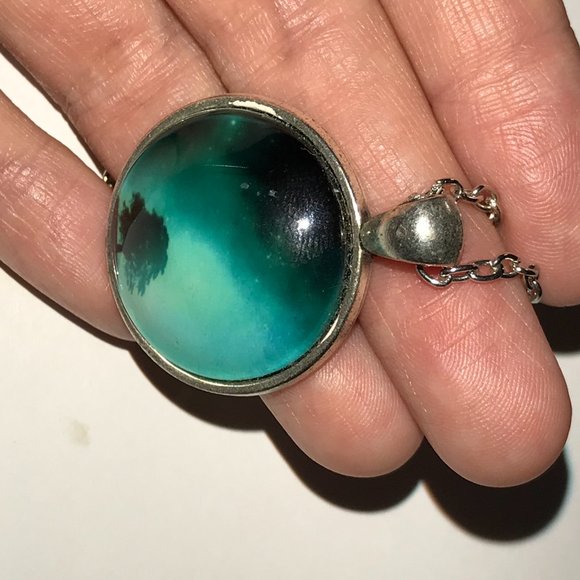 18" Tree at Night in the distance Necklace - Picture 2 of 5